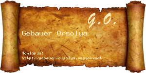 Gebauer Orsolya névjegykártya